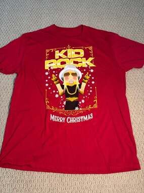 Kid Rock 'Crack Deez Nuts' Ugly Christmas Sweater T-shirt, Red, XXL